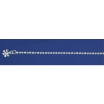 SPC BEAD ANKLET WITH CZ FLOWER DROP    =
