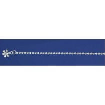 SPC BEAD ANKLET WITH CZ FLOWER DROP    =