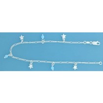 SPC FIGARO ANKLET STARS/IMM.TURQ BEADS =