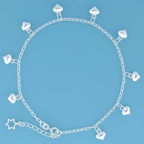 SPC TRACE CHAIN ANKLET WITH HEARTS+STAR=