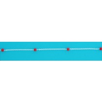 SPC RED BEADS TRACE CHAIN ANKLET       =