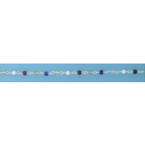 SPC ASST.STONE BEADS TRACE CHAIN ANKLET=