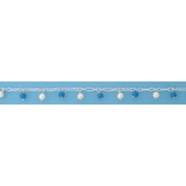 SPC TURQ BEADS/PEARLS ANKLET           =