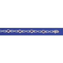 SPC SQ.PURPLE STONE SET FIG.8 LINK BRAC