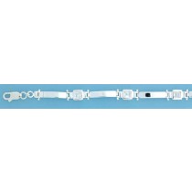 SPC SQ CZ ID PLATES HINGED BRACELET    =