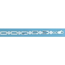 SPC CZS OPEN RECTANGLES LINKED BRACELET=