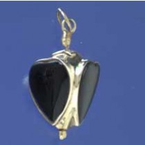 SPC HEART ONYX 3 SIDED SPINNER PENDANT