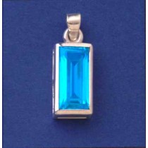 SPC 15x8 BLUE STONE RECTANGULAR PENDANT