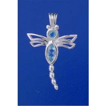 SPC  IMM BLUE TOPAZ DRAGONFLY PENDANT  =