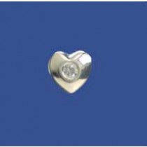 SPC 4mm CZ HEART SLIDER PENDANT