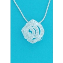 SPC CZ SET ROSE SLIDE THRU PENDANT