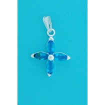 SPC 8x6mm RECT. CZ PENDANT WITH BEADS  -