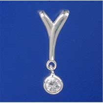 SPC Y SHAPED PENDANT WITH 5mm CZ DROP  =