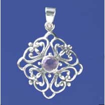 SPC AMETHYST FILIGREE PENDANT          =