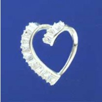 SPC BAGETTE CZ SET 22mm HEART PENDANT