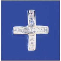 SPC CHANNEL SET SQ.CZ PLUS SIGN PENDANT