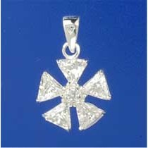 SPC TRIANGULAR CZ'S FLOWER PENDANT     =
