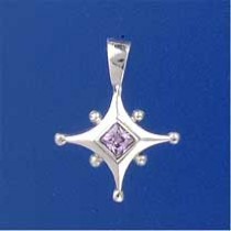 SPC STAR WITH BEADS AMETHYST PENDANT