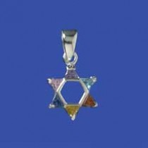 SPC 14mm CZ SET STAR OF DAVID PENDANT  =