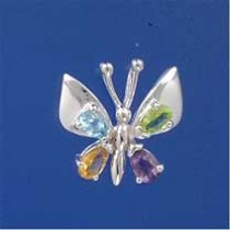 SPC MULTI-STONE BUTTERFLY PENDANT      =