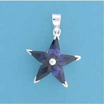 SPC PURPLE CZ 5 POINT STAR PENDANT     =