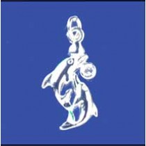 SPC DOUBLE DOLPHIN CZ PENDANT