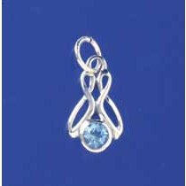 SPC 5mm BLUE TOPAZ FANCY PENDANT