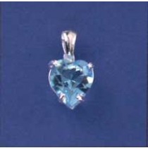 SPC 11mm BLUE STONE HEART PENDANT      =