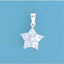 SPC 5 STONE CZ FLOWER PENDANT          =