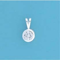 SPC 5mm CZ SET IN 7mm ROUND PENDANT    =