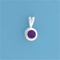 SPC 5mm AM SET IN 7mm ROUND PENDANT    =