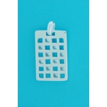 SPC 25x15mm CZ SET CUTOUT TAG PENDANT