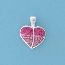 SPC FADING PINK CRYSTAL SET HEART PEND.=