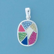 SPC FADING CRYST./ENAMEL OVAL PENDANT  =