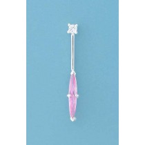 SPC MARQUIS PINK CZ BAR DROP PENDANT   =