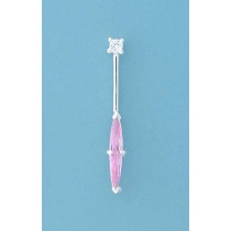 SPC MARQUIS PINK CZ BAR DROP PENDANT   =