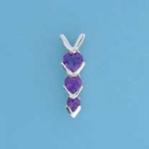 SPC 3 HEARTS AMETHYST TAPERING PENDANT