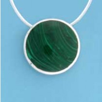 SPC 30mm ROUND MALACITE SLIDER PENDANT =