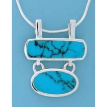 SPC RECT./OVAL FANCY TURQUOISE PENDANT =