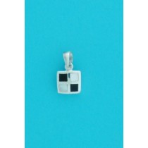 SPC 8x8mm INLAID M.O.P/ONYX SQ.PEND.
