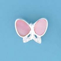 SPC INLAID PINK M.O.P/CZ BUTTERFLY PEND=