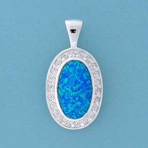 SPC RECON.OPAL/CZ OVAL PENDANT         ]