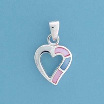 SPC INLAID M.O.P TIF HEART PENDANT     =