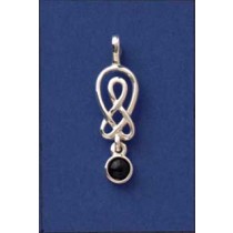 SPC CUTOUT CELTIC PENDANT WITH ONYX DROP