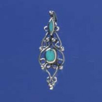 SPC BLUE STONE FILIGREE PENDANT