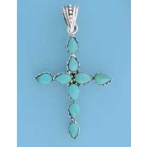 SPC TURQ CROSS PENDANT                 =