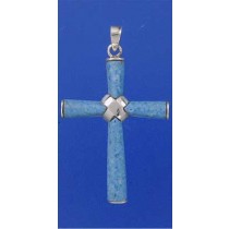 SPC BLUE STONE WIRE WRAPPED CROSS