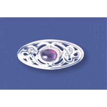 SPC CUTOUT CELTIC DESIGN GARNET BROOCH =