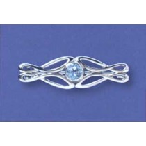 SPC 6mm BLUE TOPAZ OPENWORK BROOCH