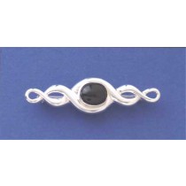 SPC 50mm CELTIC DESIGN OVAL ONYX BROOCH-